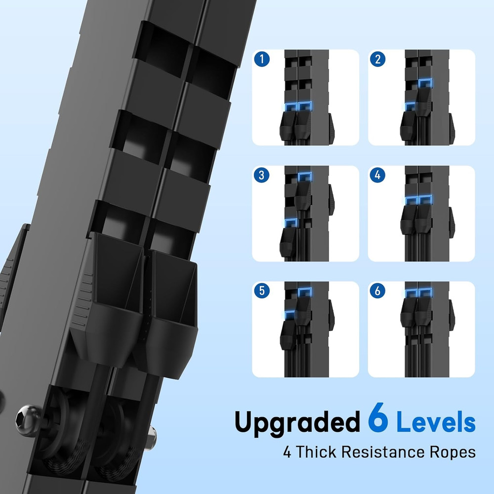 ERGOLIFE Stair Stepper with 6-Level Adjustable Resistance, 350Lbs Upgrade Foldab