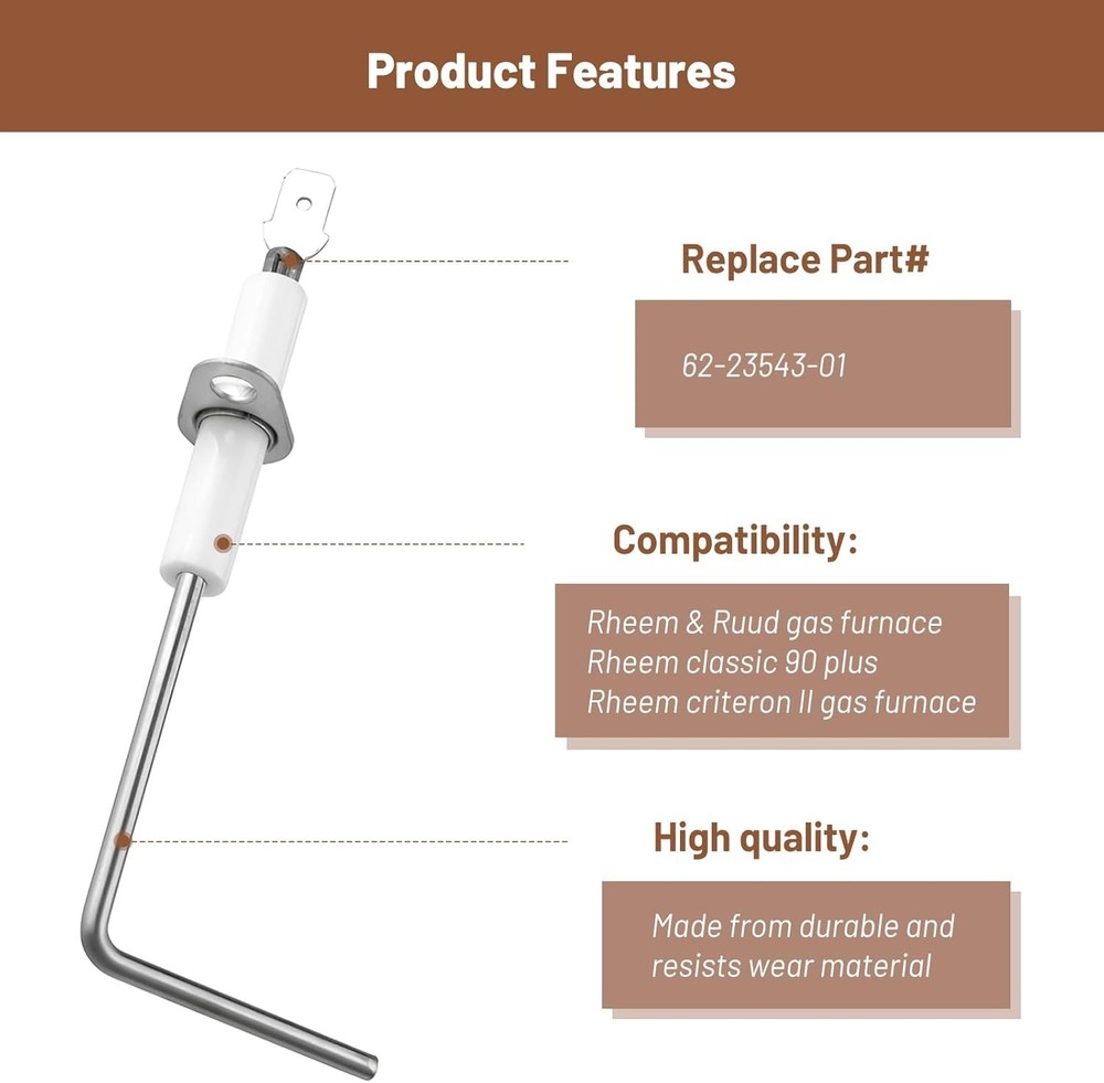 Flame Sensor Fit for Rheem Furnace - Igniter Sensing Rod 3 pack