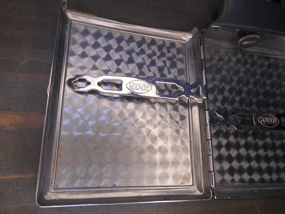 Ronson Mastercase Etched Silver Tone Cigarette Lighter Monogram RJD