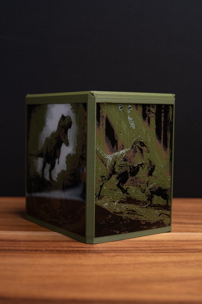 Dinosaur themed Prism MTG Deck Box, EDH Commander Card Case