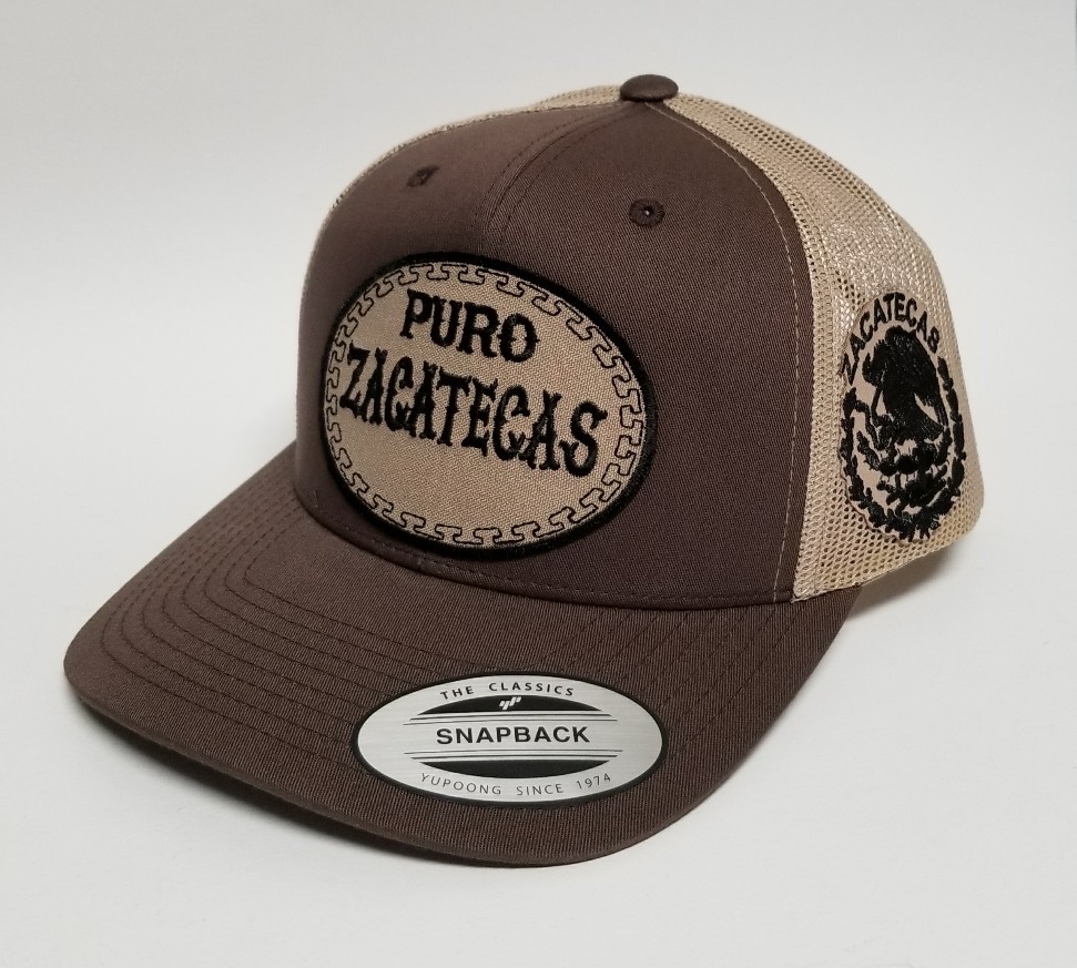 PURO ZACATECA HAT MESH TRUCKER BROWN KACKY 2LOGOS    SNAP BACK  ADJUSTABLE  NEW