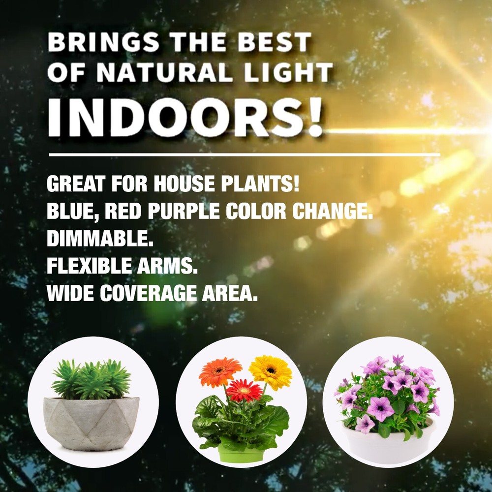 Bell + Howell Bionic LED Flexible Indoor Grow Light with 4 Adjustable Light Head