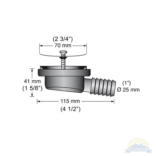 Scandvik 10307 Cockpit or Flush Mount Shower Drain