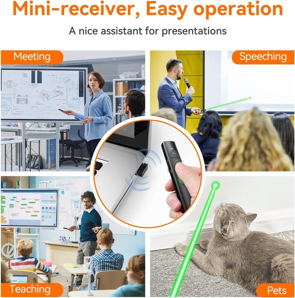Wireless Remote Clicker for PowerPoint Presentations: Rechargeable & Easy to Use