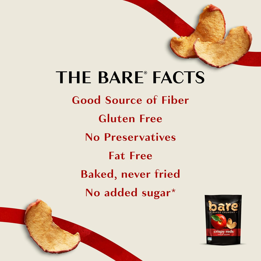 Baked Crunchy Apple Chips, Fujis & Reds, 3.4Oz Bag