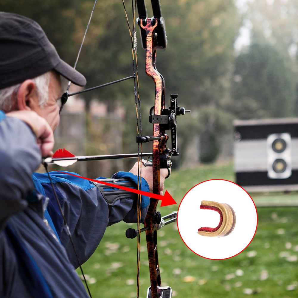 100Pcs Archery Bow String Nock Points Brass Buckle Clips Nocking Protector Bow