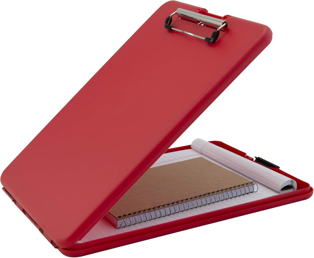 Slimmate Letter Size Storage Clipboard, Polypropylene, Red