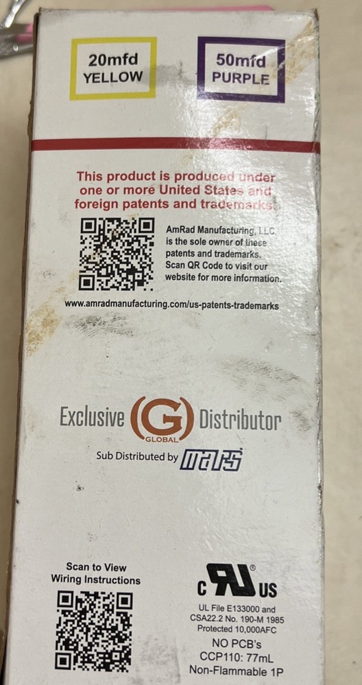 AMRAD Turbo 200X Universal Replacement Motor Run HVAC Capacitor, 97.5 MFD