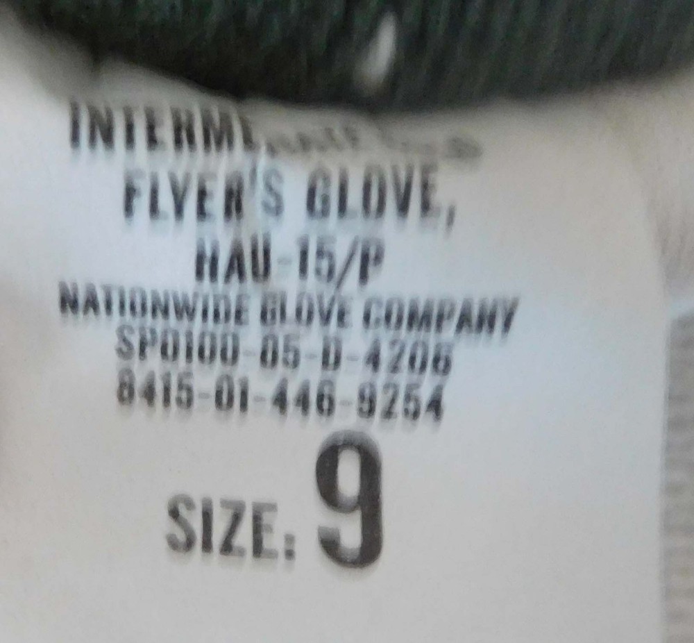 U.S. Flyer's Flight Gloves-Intermediate Cold (sz. 9)