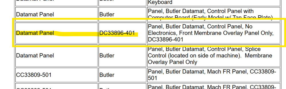 One Butler DC33896-401 Splicer Panel Kit - Front Datamat No Electronics USED