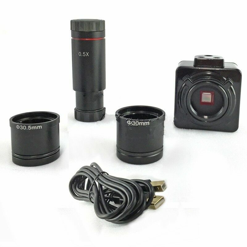 CMOS Camera HD 5MP USB Digital Electron Microscope Eyepiece W/C Mount Adapter