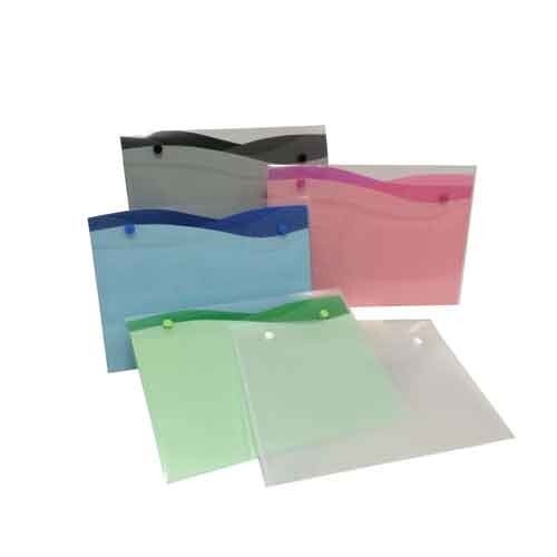Filexec Poly 3-Pocket Wave Envelope Side Load Asst Colors School Office Agent