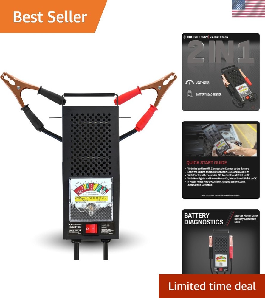 3-in-1 100A Battery Load Tester & Voltmeter – Essential Tool for Every Mechanic