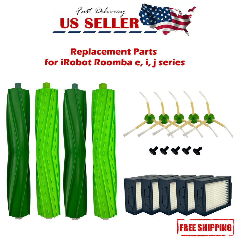 For iRobot Roomba Replacement Parts Side, Roller Brushes, Filters E5 E6 E7 i3 +