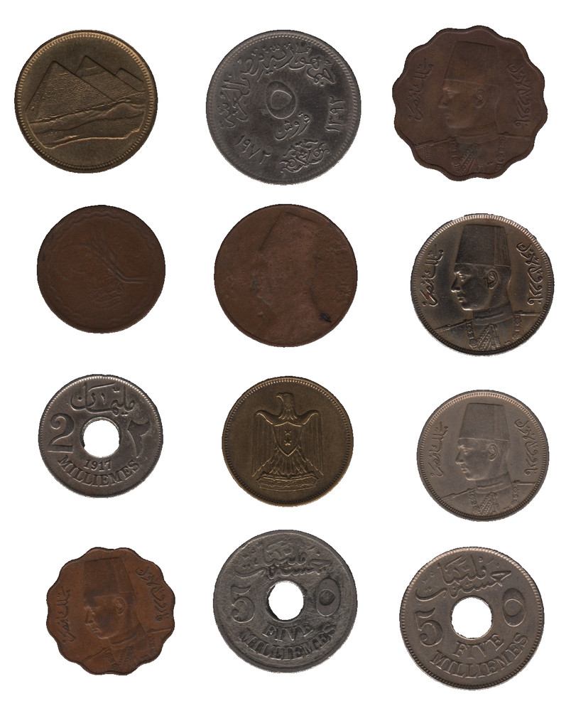 Egypt Coins Bulk Lot – Small Mixed Collection ×12