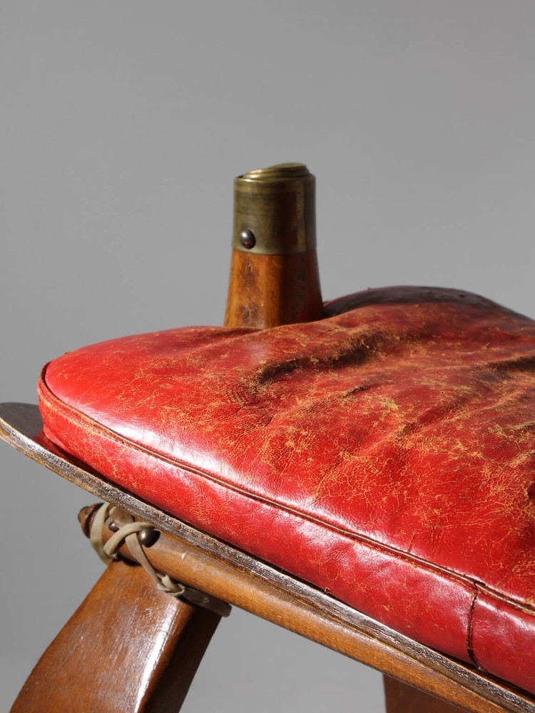 Brutalist Ottoman Camel Saddle Stool