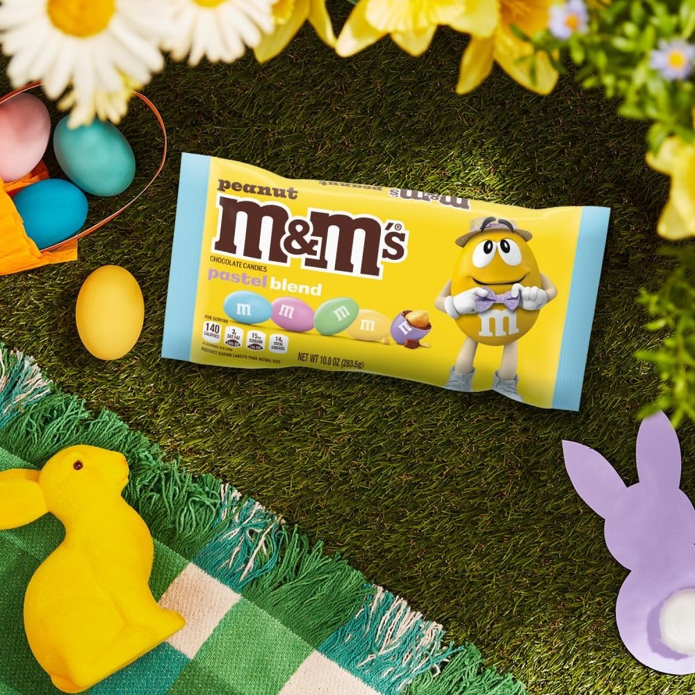 M&M’s Peanut Pastel Blend 10oz Bags (2 Pack) Easter Spring Candy Bulk Chocolate