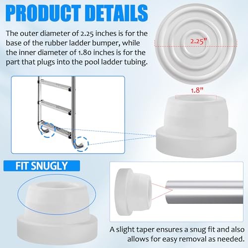 (-Pack, White) Inside Pools Ladder Bumpers for Inground Pools Inside Plug 2
