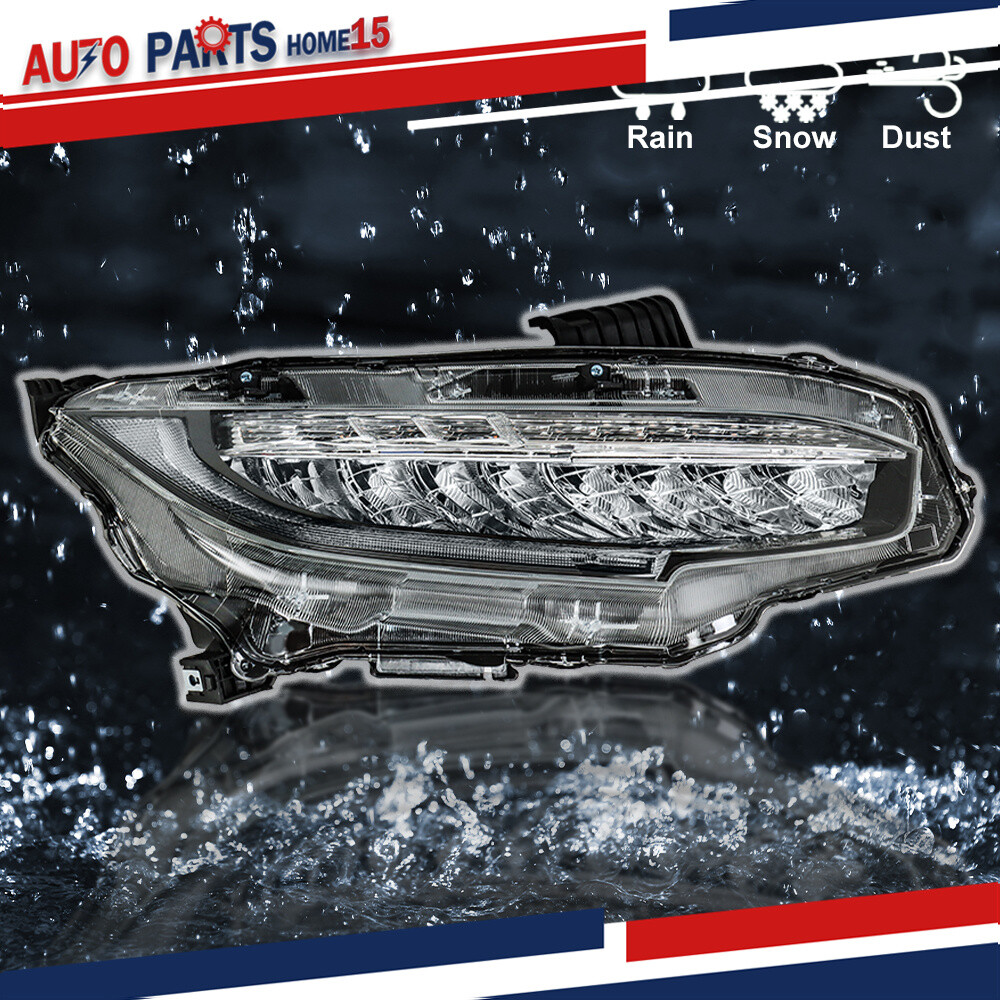 Pair For 2016-21 Honda Civic Left+Right Full LED Headlight Assembly Replacement