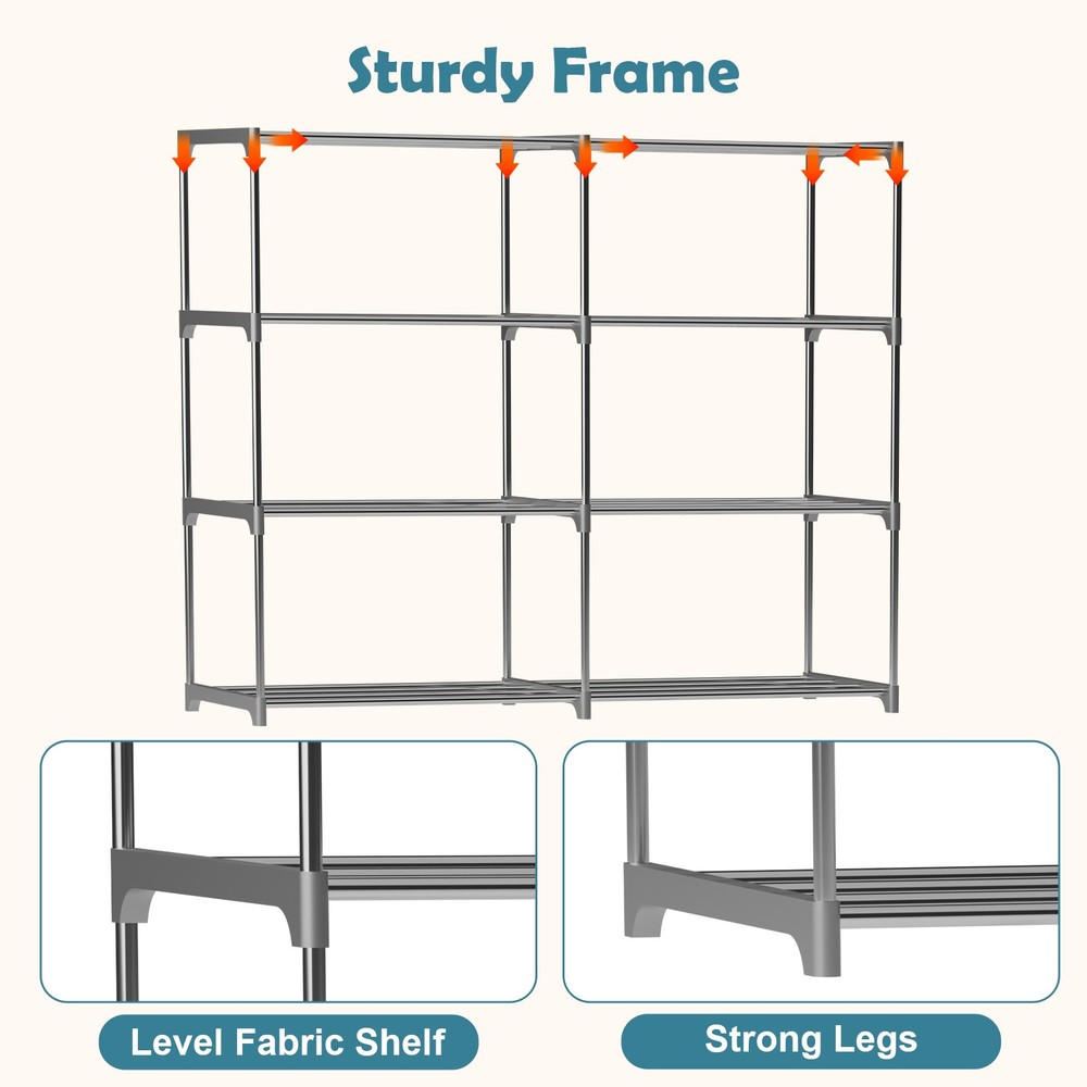 Non-Woven Fabric Multi-Functional Storage Cabinet, Double Row 6-Drawer