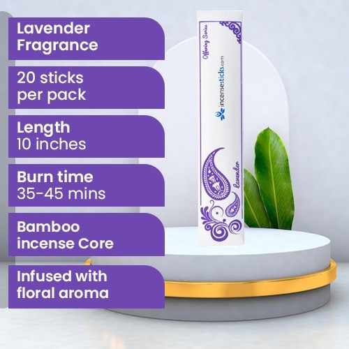 Lavender Incense 10" 20 Sticks Pack: 5 Packs