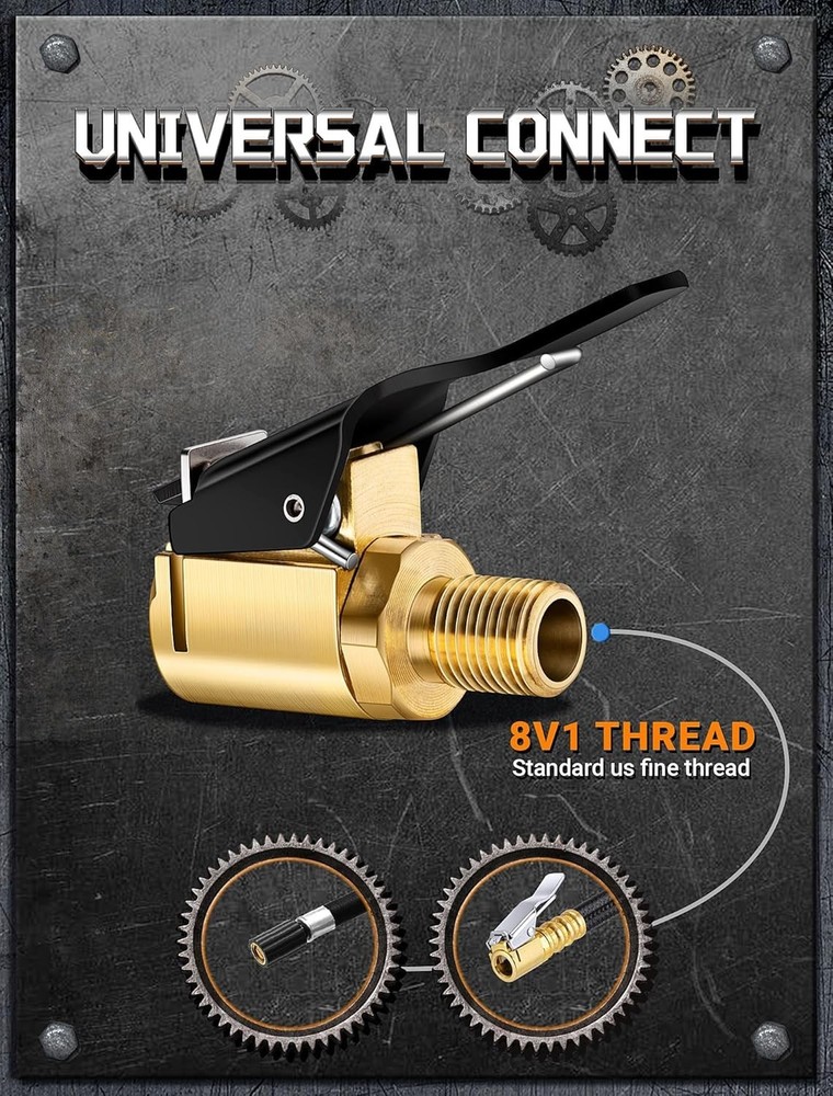 Durable Brass Quick Connect Air Chuck - Leak-Proof & Portable for Emergencies