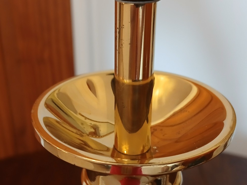 SEARCHLIGHT Brass and black column table lamp base