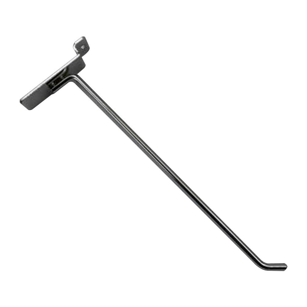 10" Slatwall Hook Panel Display Hooks, 1/4" Thickness Metal, Chrome - PACK 2