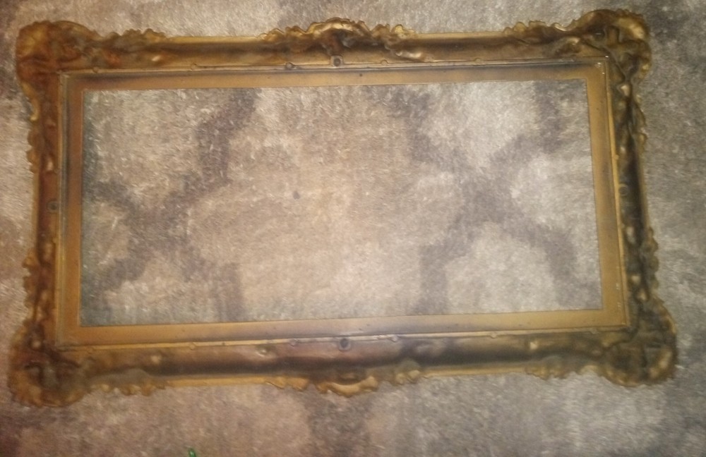 Hollywood Regency Plastic Mirror Frame Gold