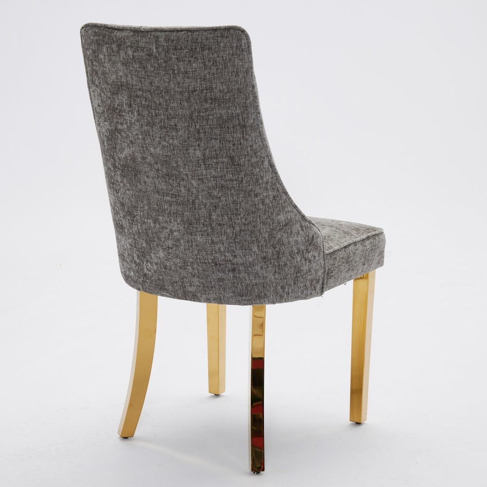 Rayon Cloth Flocking Chenille Dining Chairs Channel Kitchen Dinner Chair Comfy