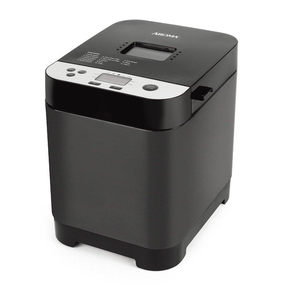 AROMA® 1.5lbs. Digital Bread Maker with Crust Customization, Clear-View Lid