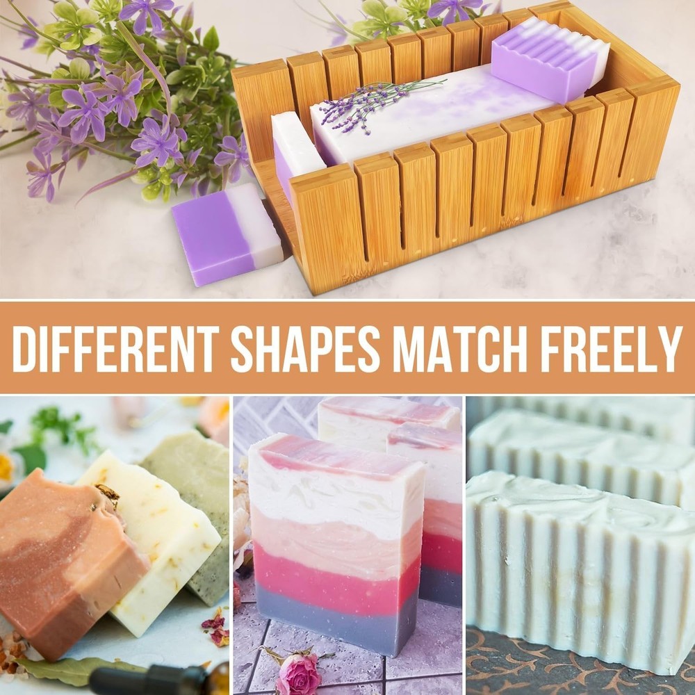 Rectangular Silicone Soap Mold 42oz Kit with Stainless Steel Cutters and Scraper