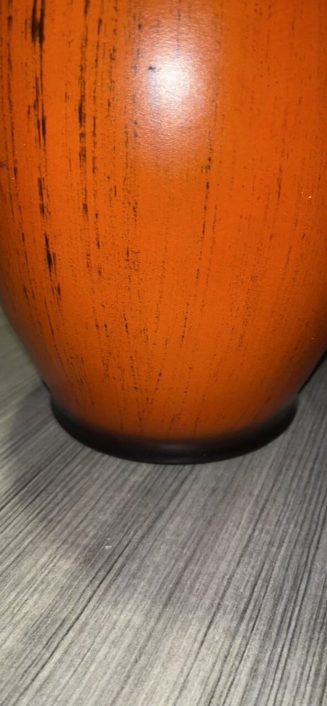 Vase Orange Ceramic Decorator Vase With Brown and black