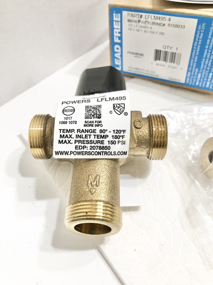 POWERS LFLM495-4 HydroGuard thermostatic tempering Valve
