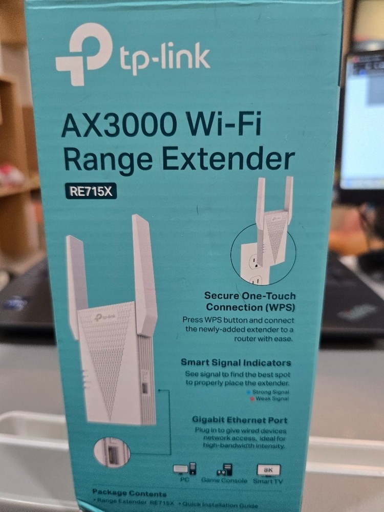 TP-Link RE715X AX3000 Mesh WiFi6 Wireless Extender - White
