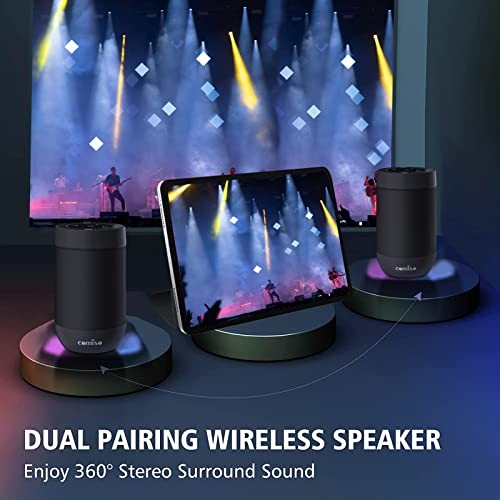 Bluetooth Speaker, Portable Bluetooth Speakers with Wireless Stereo Pairing,