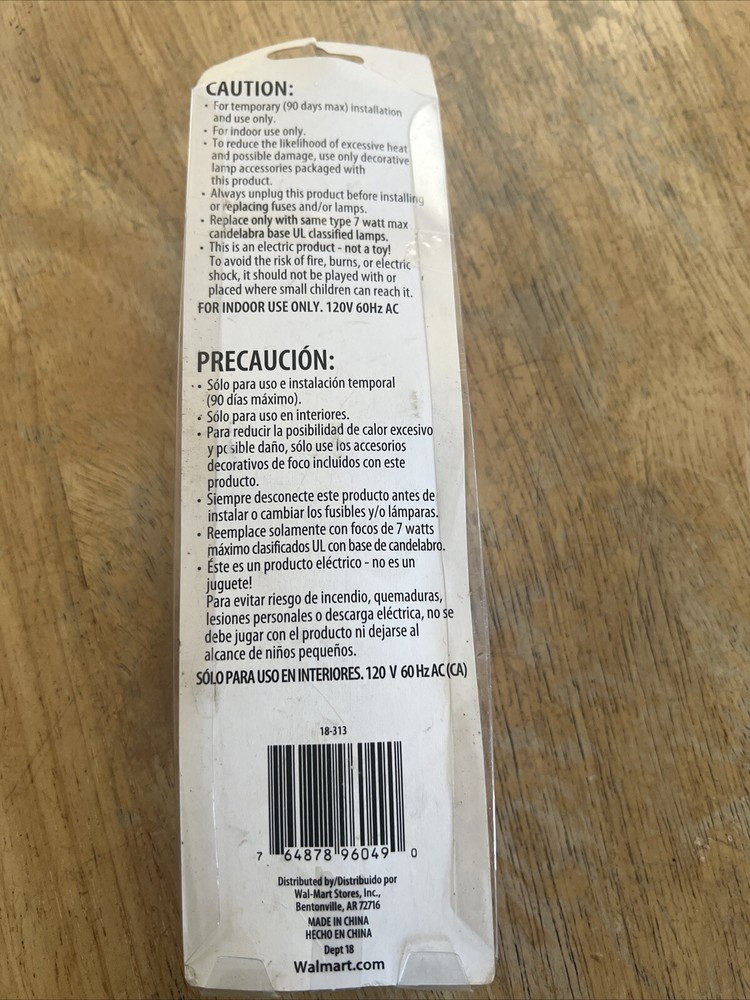 New Holiday Time Christmas 4 Foot White Replacement Light With Switch