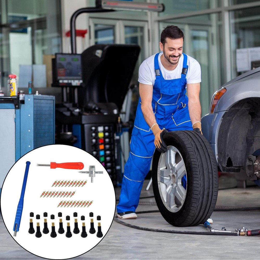 43-Piece Car Tyre Valve Removal Tool Valve Cores Tire Wrench Repair Tools Kit