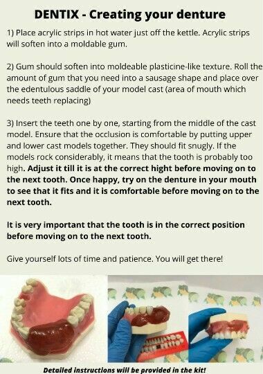 DIY Denture Basic Kit WITH Impression Kit Model Cast, Fun and Simple, Affordable