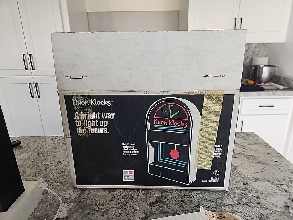 Vintage GEMINI NUON Display BLACKLIGHT Clock Tested Working W/ Original Box