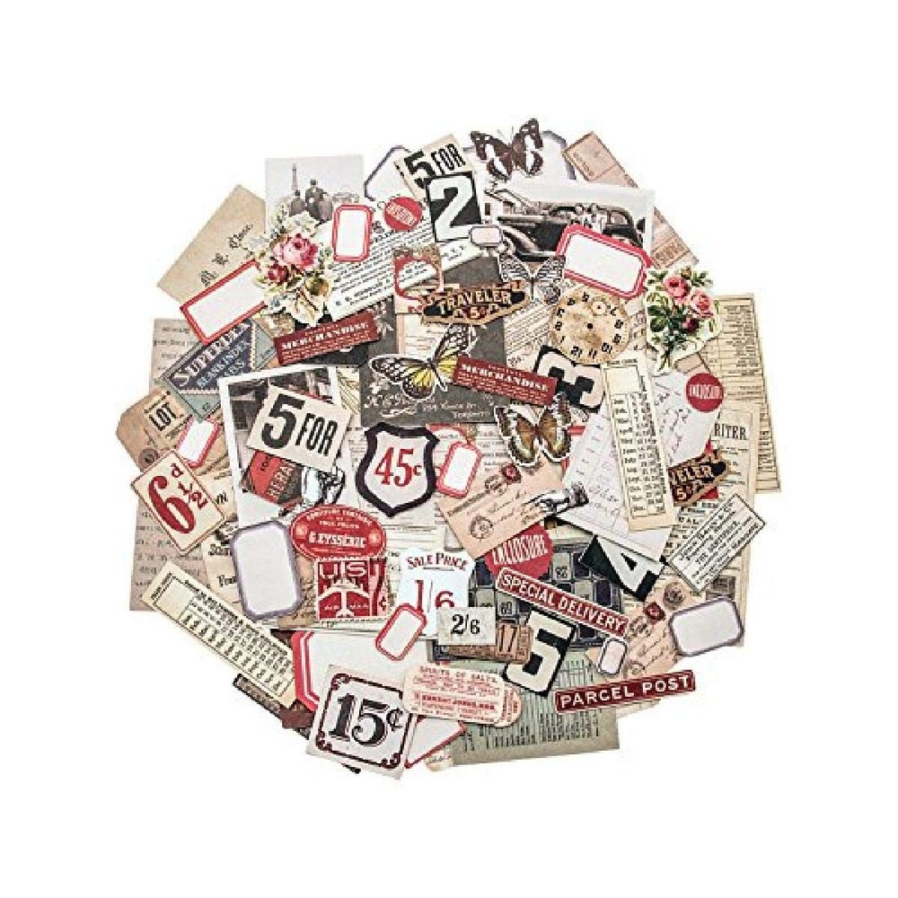 Ephemera Pack - 111 Pieces of Various Sizes for Creative Projects