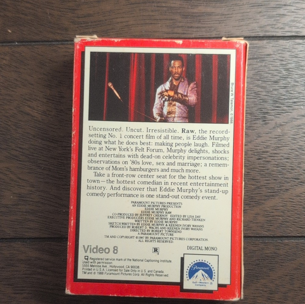 Eddie Murphy Raw Video 8 Comedy Paramount 1987 R Closed Captioned Digital (Used)