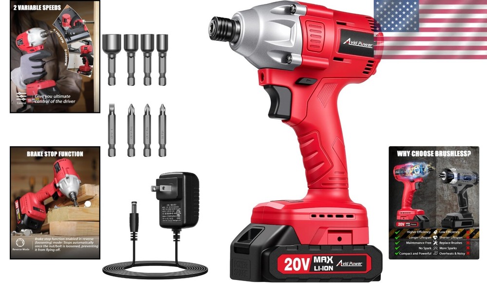 20V Brushless Impact Driver Kit - High Torque & Variable Speed for Precision