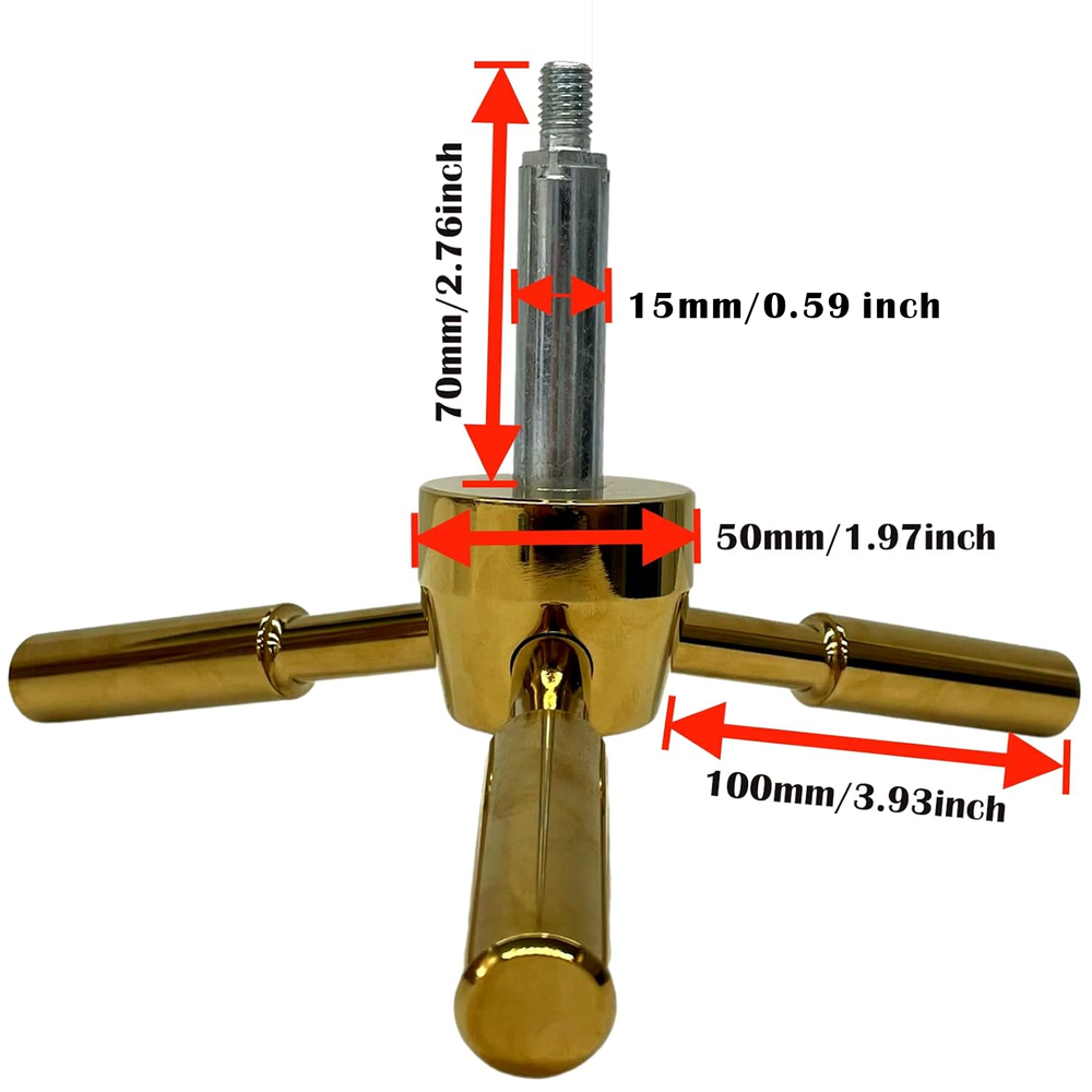 Premium Gun Safe 3 Spoke Safe Handle Gold Finish Replacement Safe Box Handle