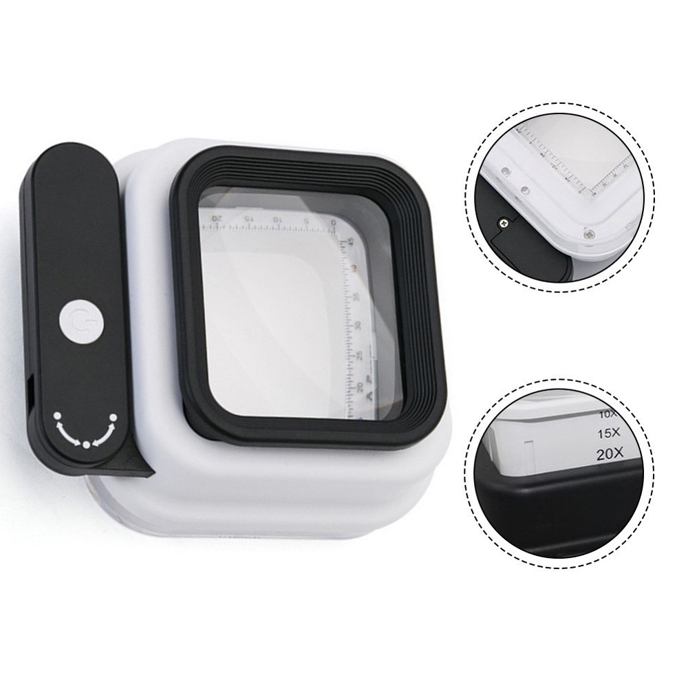 Multifunctional Magnifier with Rotatable Handle and Integrated LED Lights