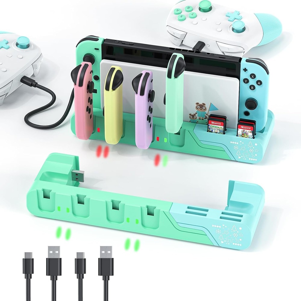Switch Controller Charging Dock - Animal Crossing & Switch OLED Model Joycons...