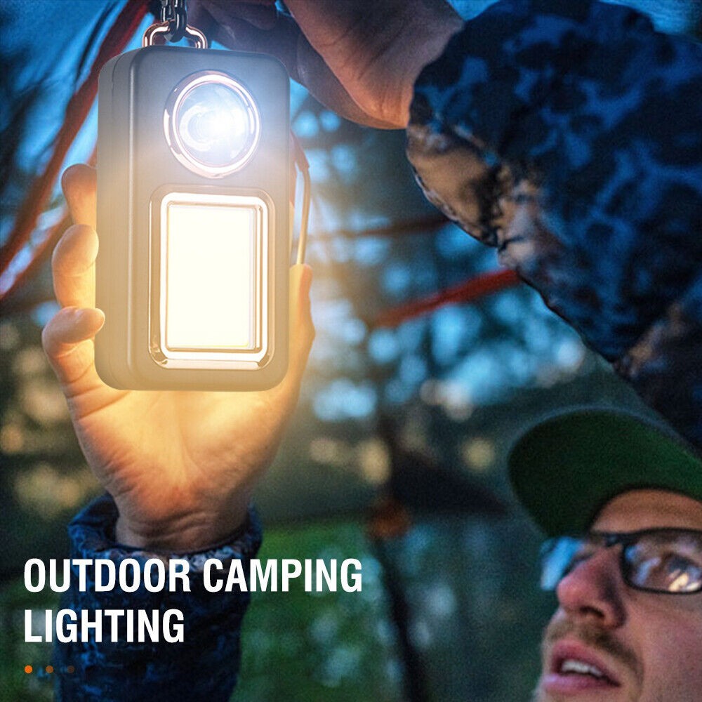 Plastic Portable Camping Lantern LED Rechargeable Flashlight with Sliding Switch