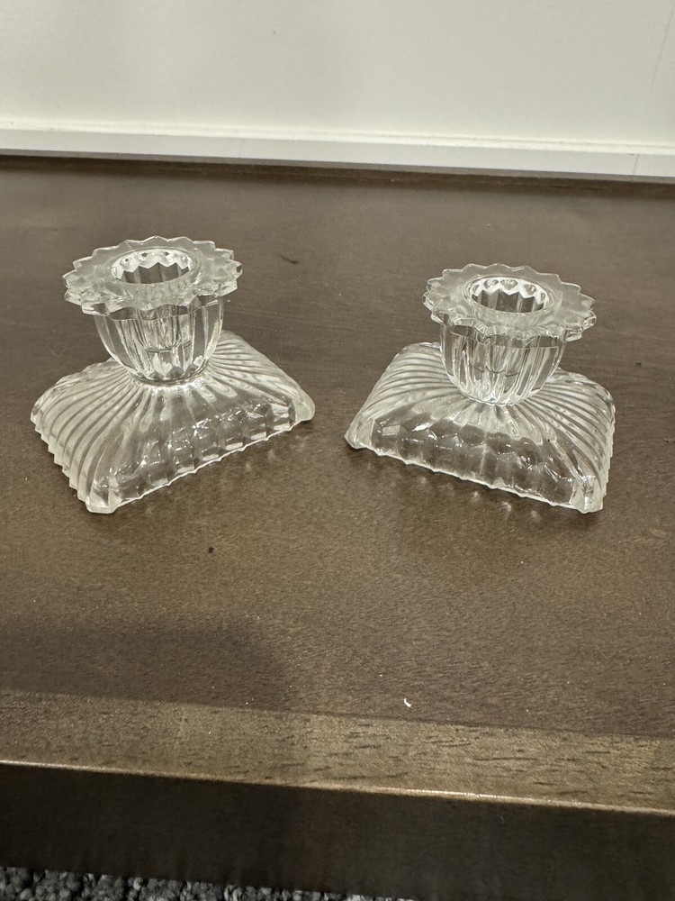 Vintage Art Deco Pair Candle Holders