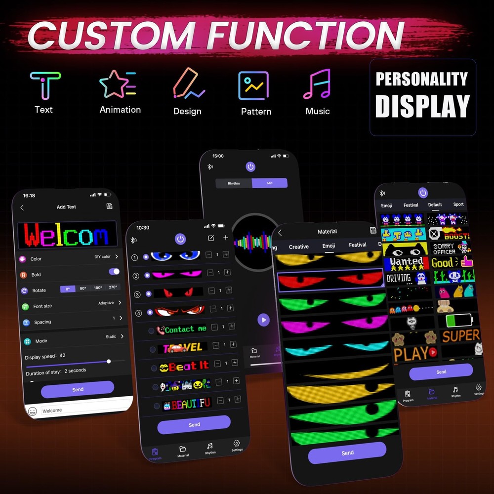 Rayhome Upgrade Synchronize Multiple Devil Eyes Light, 1PCS 15''x4'', Black