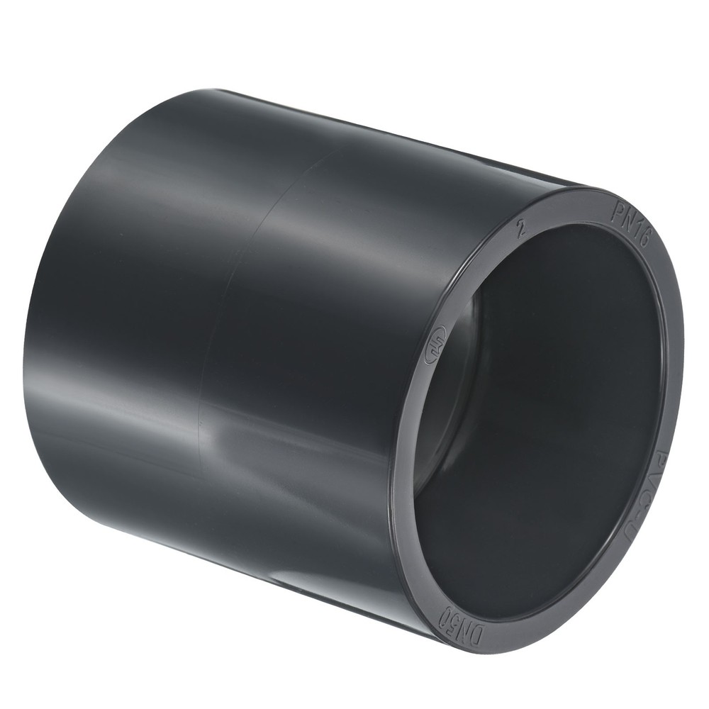 UPVC Pipe Fitting 63.5mm Socket, 1 Pack Straight Coupling, Dark Grey